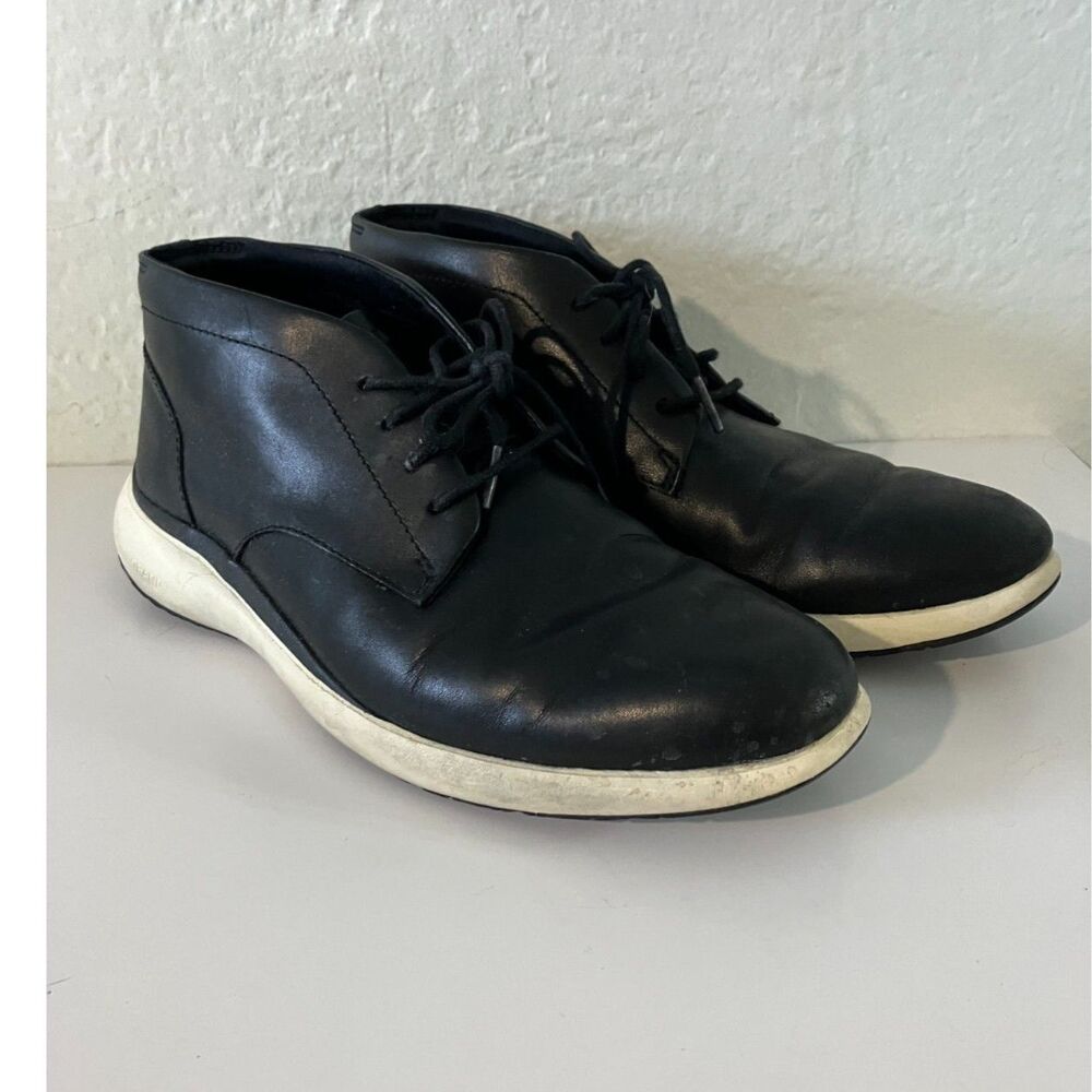 Cole Haan Grand black leather chukkas